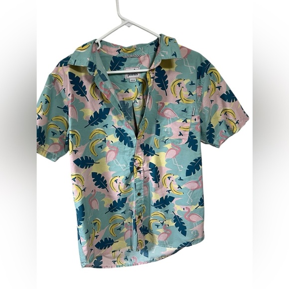 Party Pants Imperfection Flamingo Beach Shirt Sz Med - Picture 1 of 11